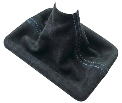 RedlineGoods Schaltsack Manschette kompatibel mit Lotus Elise 2005-15. Maßgeschneidert - Nicht universell. Echtes Top Qualitat Italienisches Alcantara. Schwarz mit Blauem Faden