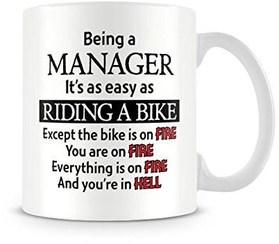 Behind The Glass - Manager, Easy As Riding A Bike - Printed Funny Mug - Great Gift/Present Idea, Ceramic, 11fl.oz.