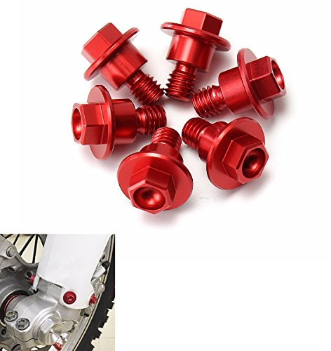 C-FUNN 6pcs CNC Red Bolt Fork Guard For Yamaha/Suzuki/KTM/Kawasaki/Honda CRF250/125/450/XR250/400/CR85R