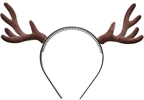Amakando Hübscher Haarreifen mit Rentiergeweih/Braun/Toller Haarschmuck mit Rentier-Hörnern/Perfekt geeignet zu Weihnachtsfeier & Weihnachtsmarkt