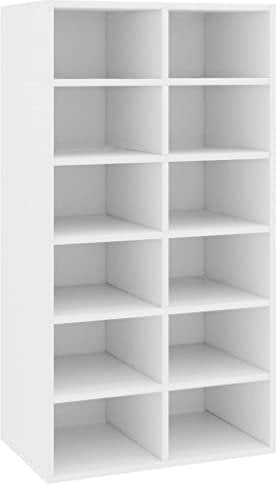 vidaXL Mueble Zapatero Contrachapada Casa Hogar Estilo Diseño Decoración Mobiliario Estilo Armario Bricolaje Estante Organizador 54x34x100,5cm Blanco