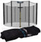 Kinetic Sports Trampolin Sicherheitsnetz - Ersatznetz mit Reißverschluss und Sicherheitsclips, Schutznetz, UV-beständig, Ersatz Fangnetz für Gartentrampoline, Ø 275 cm