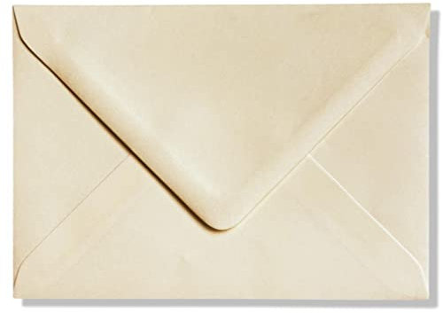 RS C&C Luxuriöse Umschläge, 162 x 114 mm, 100 g/m², 16,2 x 11,4 cm, cremefarben/elfenbeinfarben, 100 Stück