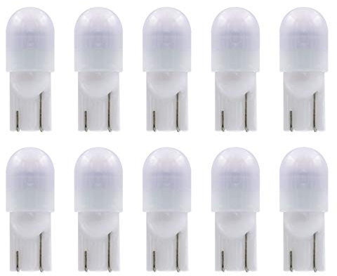 Noobibaba T10 LED Bulbs W5W Bulb LED 501 Number Plate Bulb Side Light Bulbs Wedge Base 1W 12VDC for Car Cool White 6000K 10-Count