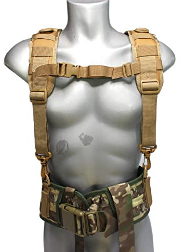 MELOTOUGH Taktischer Outdoor-H-Harness Duty Belt Hosenträger (Khaki), taktischer Gürtel nicht im Lieferumfang enthalten