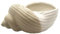 Porzellan-Pflanzschale Muschel Blumentopf – dekorativer Pflanztopf für Zimmerpflanzen, Sukkulenten, Blumen – Maritime Deko für Fensterbank, Bad, Wohnzimmer (Weiss/beige) (B11,8cm x T7,8cm x H5,6cm)