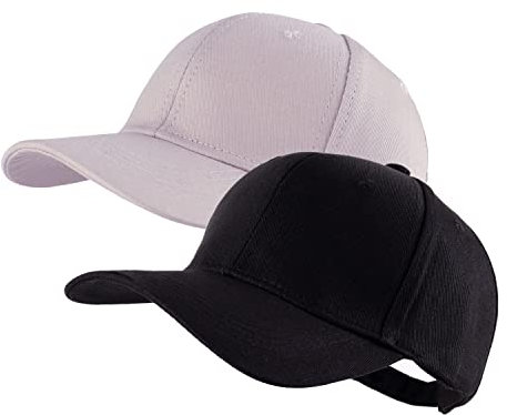 LANGZHEN Baseball Dad Cap 100% Baumwolle Passt Männer Frauen Klassische Verstellbare Plain Hat (Structured-Black+Khaki)
