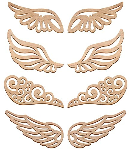 PRETYZOOM 80Pcs Holz Scheiben Engel Flügel DIY Holz Flügel Aushöhlen Angel Wings für Home Hochzeit Geburtstag Party Dekorationen