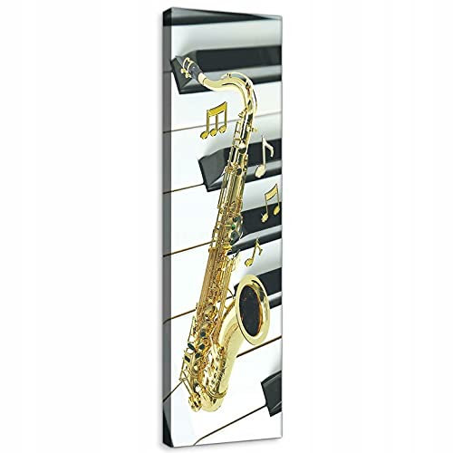 WallArena - Leinwand Bilder - Panorama Musik Klavier - 145x45 cm Leinwandbilder - Bild auf leinwand - Wandbild XXL groß Wandbilder für Wohnzimmer Schlafzimmer Wohnzimmerbilder Modern