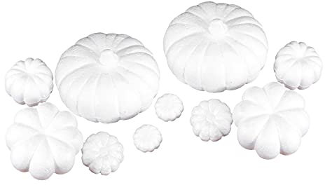 Harilla Herbstdekoration Kürbis, Künstliche Kürbisdekoration DIY Halloween-Kürbisse, Kürbisdekoration Weiße Ernte-Kürbisse für Halloween, Thanksgiving, Herbstdekoration, Gartenkunst-Skizz, 12 Stück A