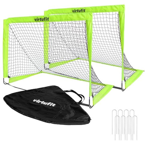 Virtufit mini fußballtor- Fußballtor Set- für Kinder und für Jugendliche - 120 x 90 cm- inkl. Tragetasche