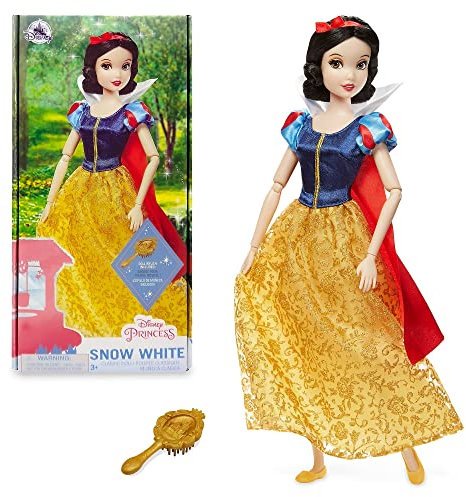 Disney Store Poupée pour Enfants, Blanche Neige et Les Sept Nains, 29 cm, avec Brosse à détails moulés, Jouet entièrement articulé avec Robe pailletée - Convient aux 3 Ans et Plus