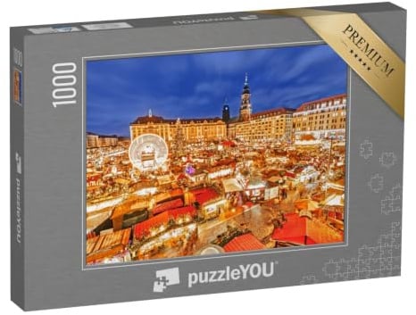 puzzleYOU: Puzzle 1000 Teile „Weihnachtsmarkt in Dresden, Deutschland“ – aus der Puzzle-Kollektion Dresden, Deutsche Städte