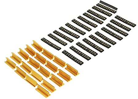 Floratek Preisschilder Aufsteller Mit Ständer, 20 Stück Verstellbar Mini Würfel Preisschild Display Nummer Buchstabe Preisschild-Ständer-Block-Kit für Schmuck Uhr Ring Ladentheke