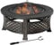 Outsunny Cuenco de Fuego con Póker Guarda Chispas Mesa de Fuego Redonda para Jardín Camping Barbacoa Acero Negro 81 x 81 x 50 cm