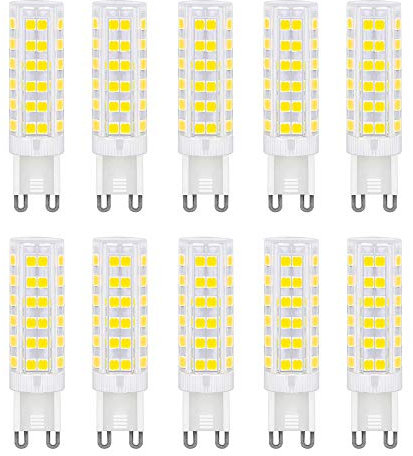 Jiotouhu LED-Leuchtmittel G9, 7 W G9 LED Lampen (entspricht 65 W Halogenlampen), Kaltweiß, 6000 K, kein Flimmern, 360 Grad Winkel, AC 220 – 240 V, 10 Stück