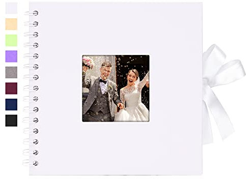Vienrose Fotoalbum Spiralalbum zum Selbstgestalten und Einkleben DIY Seidenband Fotobuch 40 Seiten für Fotos Baby Valentinstag Geburtstag Jahrestag Geschenk