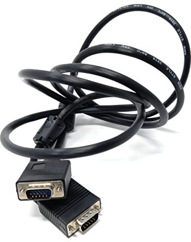 2m VGA to VGA Cable 15 pin SVGA Male to Male for Monitor Computer PC Laptops TV Projectors Extension Lead HD15 All Data Pins Connected 6.5ft Black