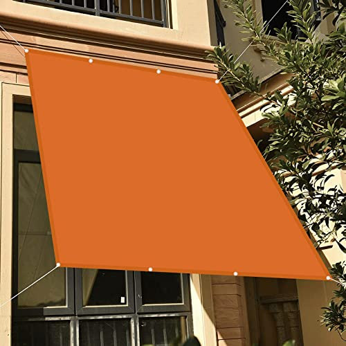 Sonnensegel Sonnenschutz 1.2 x 1.6 m Rechteck Sonnenschutz Winddicht Terrassendach Schattennetz mit Spannseilen mit Befestigungs Kit für Terrasse Balkon Garten, Orange
