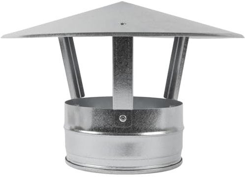 6 Inch / 150 mm Round Roof Cap - All Weather Chimney Cap - Galvanized Steel with Rubber Gasket for Perfect Sealing and Insulation - Roof Top Round Vent House Exhaust Roof Cap