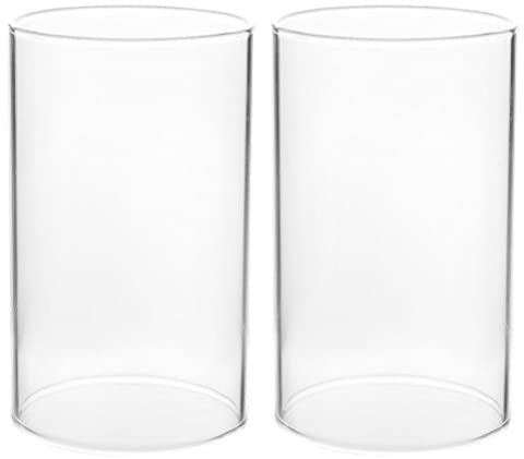 OSALADI Krippendekoration 2 Stück Hurrikan-Kerzenhalter Beide Enden Offen Glaskerzenschirm Zylinderkerzenhalter Hülse Schornsteinrohr Für Wachsschmelzwärmer 10 X 9 X 9 cm Teelichthalter