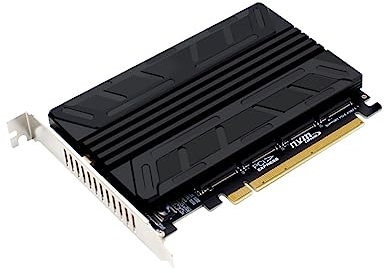 JMT 4Port NVME Splitter Card M.2 M Key SSD to RAID PCIE X16 Array Expansion Adapter Motherboard PCIE Splitter Card Support 2230 2242 2260 2280 (Splitter Card+Heatsink)