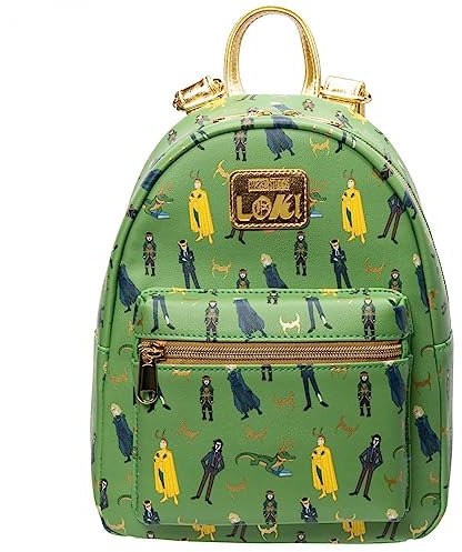 Loungefly Loki Multiverse Varianten Mini-Rucksack, Grün , Charakteraufdruck