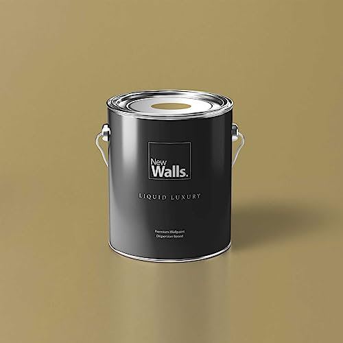 New Walls Premium Peinture murale Vert, Kaki Liquid Luxury Peinture émulsion d'intérieur - 5 L
