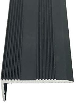 Grandismo® - Stair Nosing 9mm - Stick-Down Edging Tread Strip - Tile/Laminate/Wood Aluminium to Vinyl or Carpet - Threshold Strip Trim - Black Colour - Extra Long 9ft / 2.7m / 270cm / 2700mm