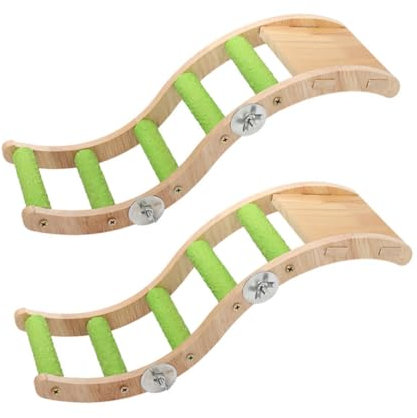 Angoily 2stücke Hühnerspielzeug Papageienspielzeug Vogelkletterspielzeug Holzleiter Wellensittichzubehör Für Sittiche Nymphensittiche Unzertrennliche Haustiere Zum Schnabelputzen Und