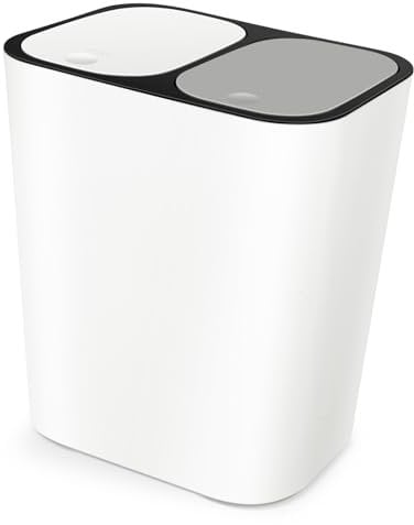 Zerodeko Dual Compartment Garbage Can Lid Wet and Dry Separation Waste Bin for Kitchen and to Clean and Reusable Simple Design for Sorting Trash