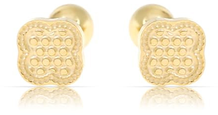 Made by Nami Kleeblatt Ohrringe Gold Damen Wasserfester Schmuck Minimalistisch Geschenk für Sie (Kleeblatt)
