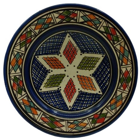 Assiette en céramique terre cuite Mur Diamètre 22,5 cm Ethnique Marocain Maroc 0104241012