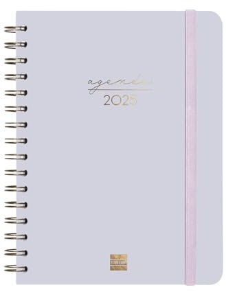 Finocam - Terminplaner Spiralbindung Alma 2025 Wochenansicht Vertikal Januar 2025 bis Dezember 2025 (12 Monate) Lila International