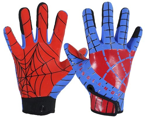 AIGEVTURE Gants de football inspirés des jeunes – Gants de récepteur inspirés des enfants, garçons et filles – Prise en main inégalée – Bleu