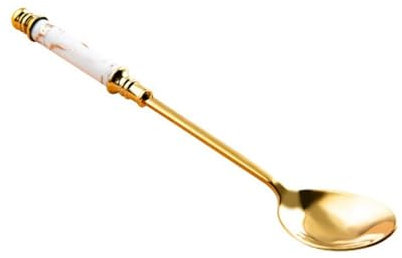 Cucharas Soperas Juego de 2 cucharas de café expreso, cucharas de café pequeñas de acero inoxidable, cucharas Demitasse de 5,7 pulgadas for té, postre, aperitivo Cuchara Helado(Color:White)