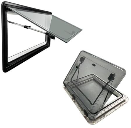 2PCS Caravan Seitenfenster, Wohnwagen Fenster, Push Fenster mit Fliegengitter, Ausstellfenster für RV Wohnwagen Fahrzeugen, Wohnwagen, Wohnmobile, Camper ,1100 x 550mm