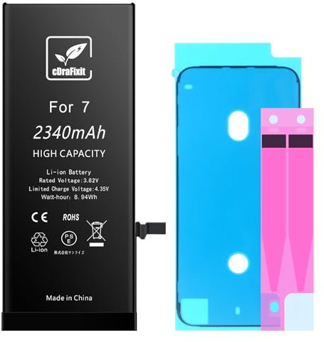 Batteria per iPhone 7, 2340 mAh, batteria di ricambio ad alta capacità, compatibile con iPhone 7