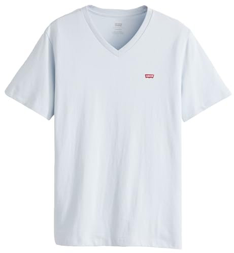 Levi's Men's Original Housemark V-Neck T-Shirt, Niagara Mist, M