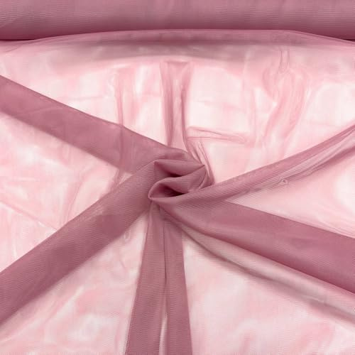 MAGAM-Stoffe Jasmin weicher Tüllstoff für Bekleidung Deko Soft Tüll Meterware (06. Altrosa dunkel)