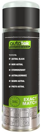 AutoTek Professional Exact Match Car Spray Paint, Toyota Astral Black Aerosol Spray, 300 ml
