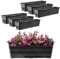 KADAX Set da 6 x 60 cm, colore: antracite, vaso da balcone in plastica, resistente alle intemperie, vaso per fiori, ringhiera per fiori