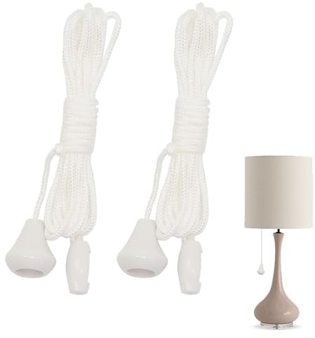 2Pcs Replacement Cord Pull for Ceiling Switch,Bathroom Light Pull Cord,1.5m Light Switch Pull Cord Switch Pull Cord Light Switch Bathroom for Ceiling Switches Bathroom Light