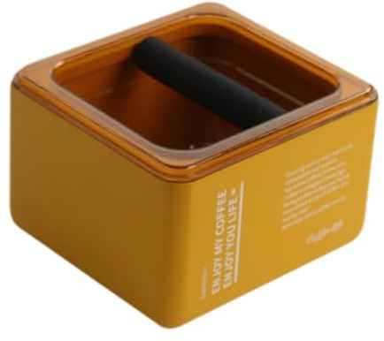 Sharplace Kaffee-Abklopfbehälter, Abklopfbehälter für Kaffeerückstände, Zubehör für Espressomaschinen, Kaffeesatzbehälter, Espresso-Abklopfbehälter für das Home, Gelb, S