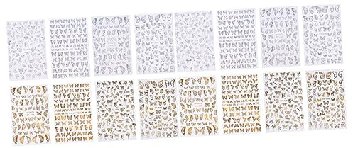 Healeved 16sheets Unique Charm Nail Art Stickers for DIY Beauty Accessories Random Style
