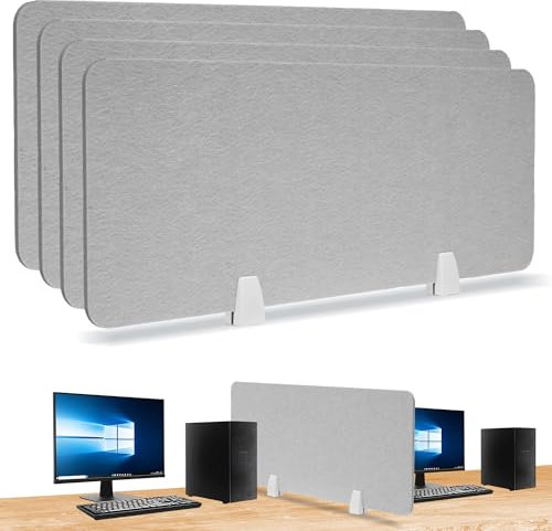 jxgzyy 4pcs Desk Divider Acoustic Desktop Privacy Panel 80 x 30cm Raw Clamp-On Acoustic Partition Reduce Noise and Visual Distraction Boards For Home Offices Libraries Classroom