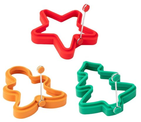 Silicone Pancake Mold Set - Christmas Pancake Molds for Fun Shapes - Grinch, & Nonstick Man - Christmas & Gingerbread E Tree