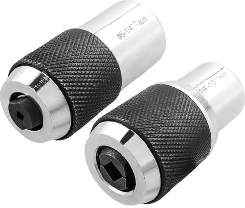 Gasea Adjustable Tap Socket Set, 2Pcs Tap Socket Adapters 3/8 Drive Tap Holder Tapping Socket Threading Tool for Tight Workspaces, Fits Taps #6-1/4 and 1/4-1/2