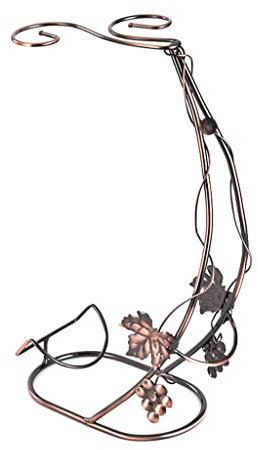 Botellero Vino Vinoteca Botellero Estante de vino de mesa con soporte de copa de vino con encimera independiente con botella de vino bastidor de exhibición de vino tiene 1 botella y 2 vasos Wine Rack