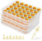 Deviled Egg Platter, paquete de 3 recipientes para huevos rellenos con tapa, cajas de almacenamiento de huevos con pulverizador para huevos rellenos, bandeja transparente para huevos, para fiestas